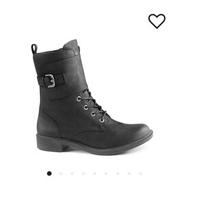 Womens Black Leather Kodak Callwood Cuff Boots